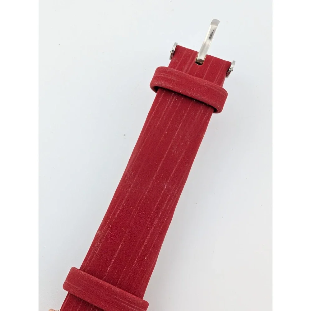 Inschic Watch Women 34mm Rose Gold Case Red Faux Leather Band- New Battery